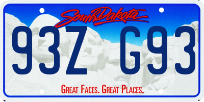 SD license plate 93ZG93