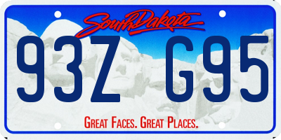 SD license plate 93ZG95