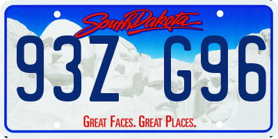 SD license plate 93ZG96