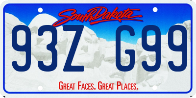 SD license plate 93ZG99