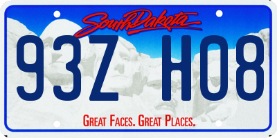 SD license plate 93ZH08