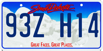 SD license plate 93ZH14