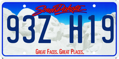 SD license plate 93ZH19