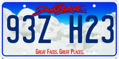 SD license plate 93ZH23