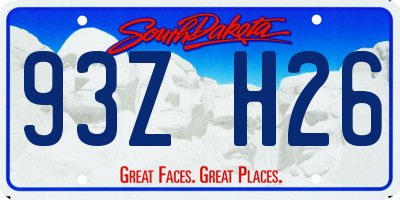 SD license plate 93ZH26