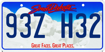 SD license plate 93ZH32