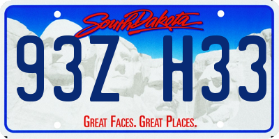 SD license plate 93ZH33