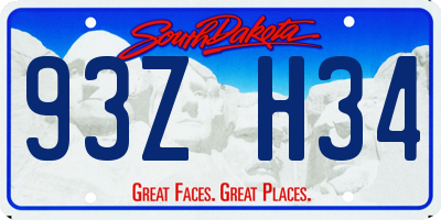 SD license plate 93ZH34