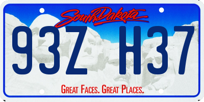 SD license plate 93ZH37