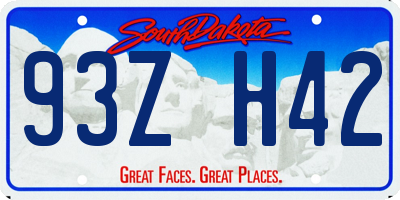 SD license plate 93ZH42