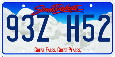 SD license plate 93ZH52