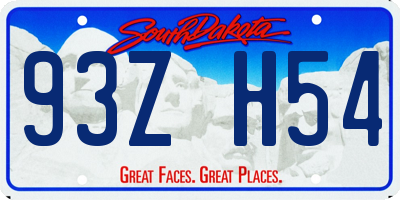 SD license plate 93ZH54