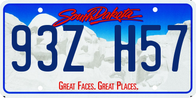 SD license plate 93ZH57