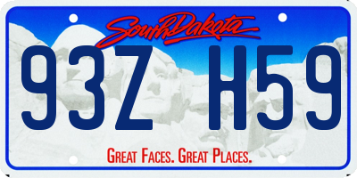 SD license plate 93ZH59