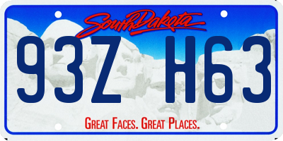 SD license plate 93ZH63