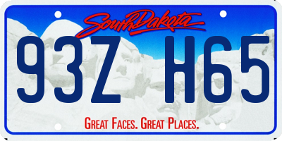 SD license plate 93ZH65