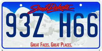 SD license plate 93ZH66