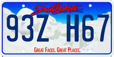 SD license plate 93ZH67