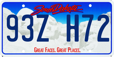 SD license plate 93ZH72