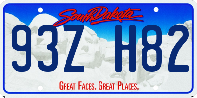 SD license plate 93ZH82