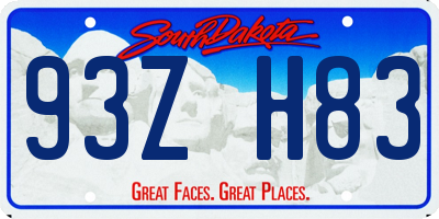 SD license plate 93ZH83