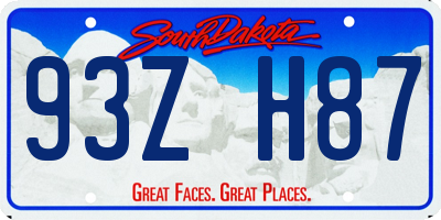 SD license plate 93ZH87