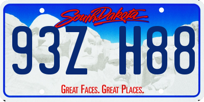 SD license plate 93ZH88