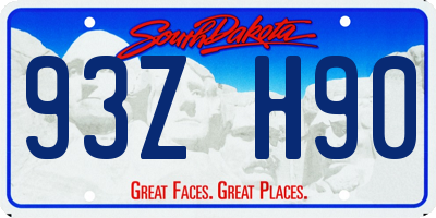 SD license plate 93ZH90