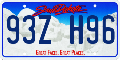 SD license plate 93ZH96