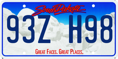 SD license plate 93ZH98