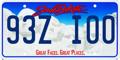 SD license plate 93ZI00