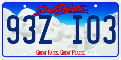SD license plate 93ZI03