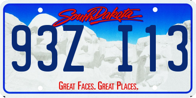 SD license plate 93ZI13