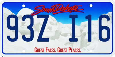 SD license plate 93ZI16