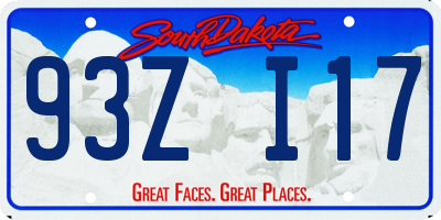 SD license plate 93ZI17