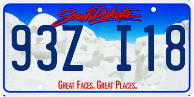 SD license plate 93ZI18