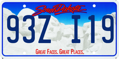 SD license plate 93ZI19