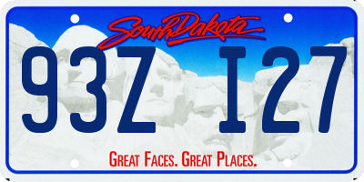 SD license plate 93ZI27
