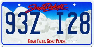 SD license plate 93ZI28
