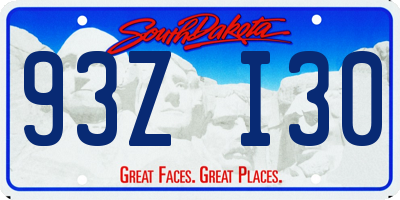 SD license plate 93ZI30