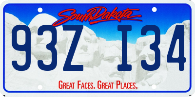 SD license plate 93ZI34