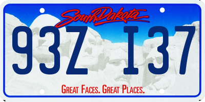 SD license plate 93ZI37