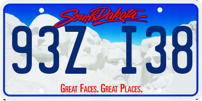 SD license plate 93ZI38