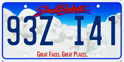 SD license plate 93ZI41