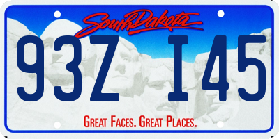 SD license plate 93ZI45