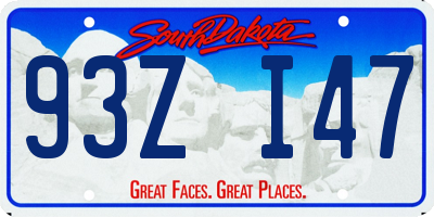 SD license plate 93ZI47