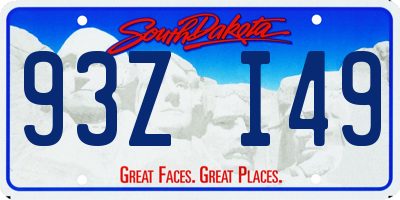 SD license plate 93ZI49
