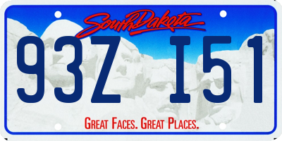 SD license plate 93ZI51