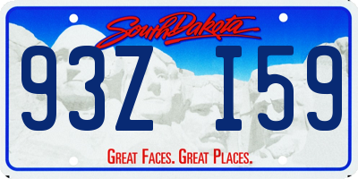 SD license plate 93ZI59