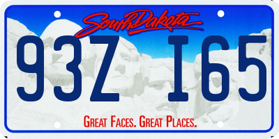 SD license plate 93ZI65